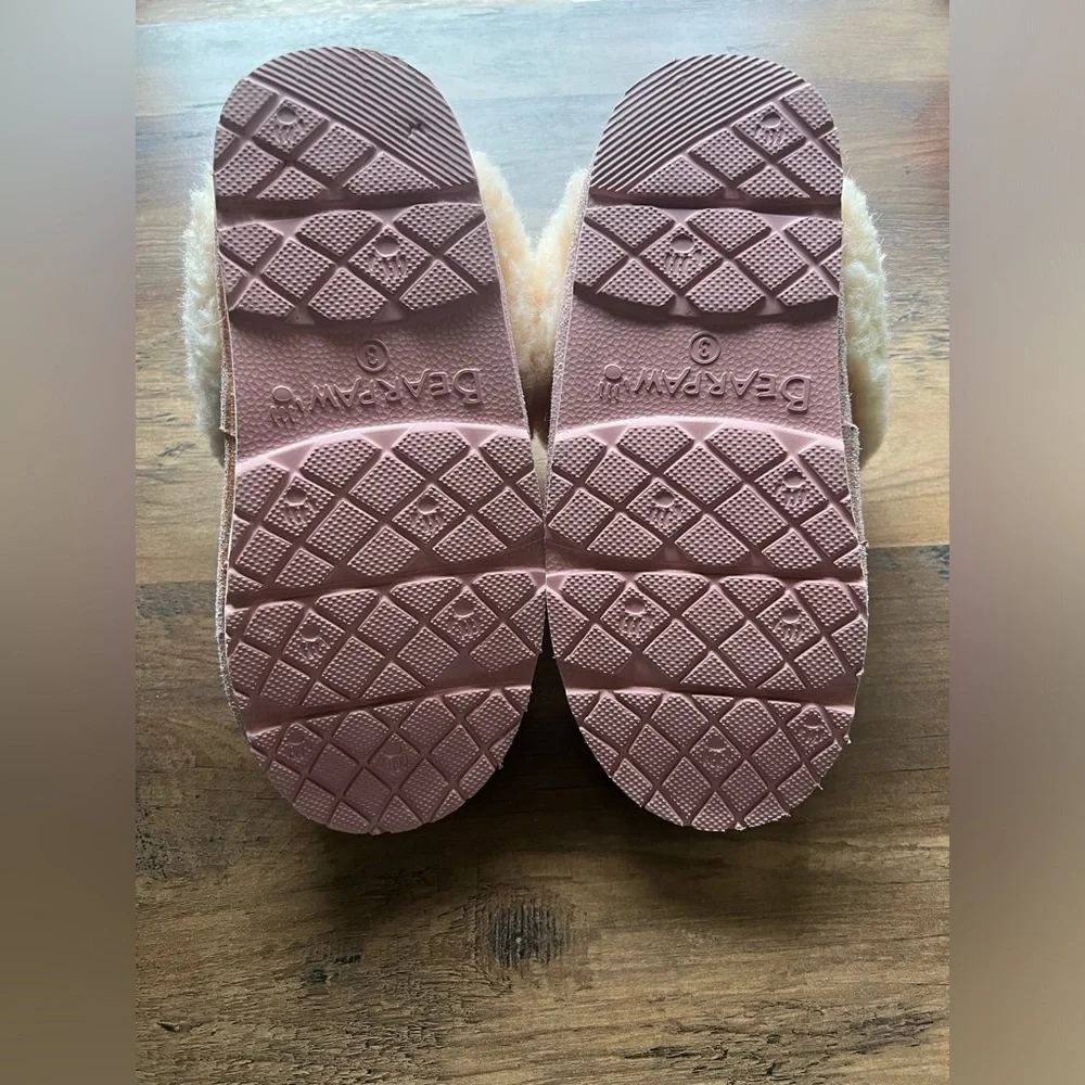 BearPaw Pink and Cream Cozy Slippers